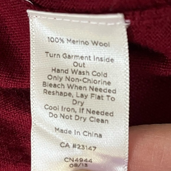 Talbots 100% Pure Merino Wool Button Front Cardigan Sweater Oxblood Size LP - Picture 11 of 14